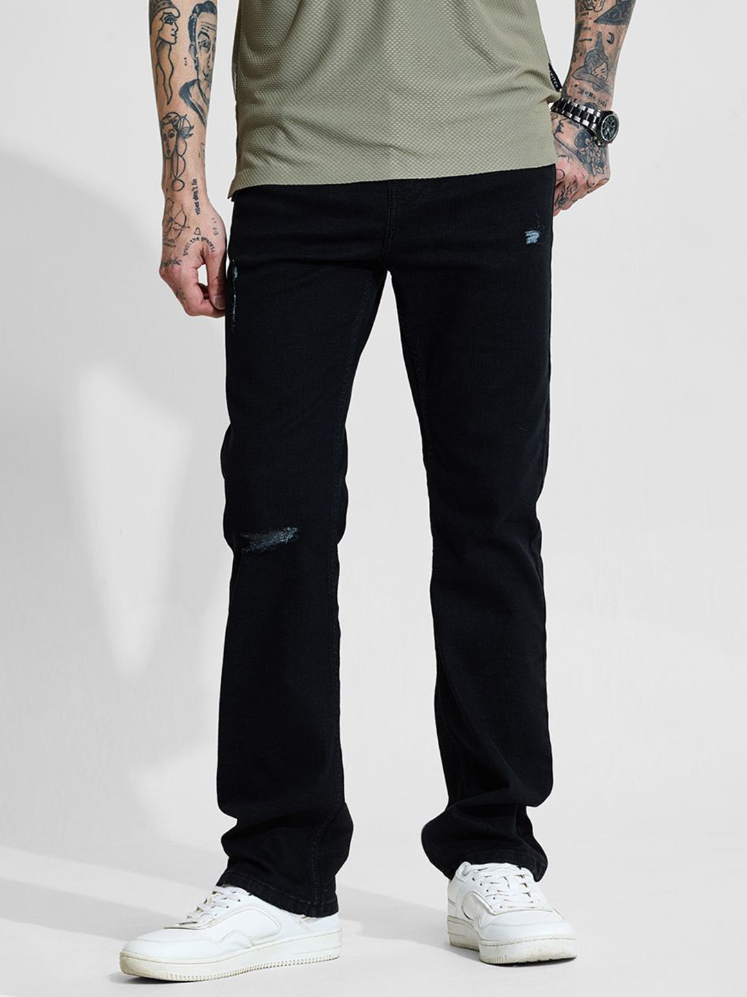 

Snitch Men Snitch Black Mid-Rise Straight Fit Jeans