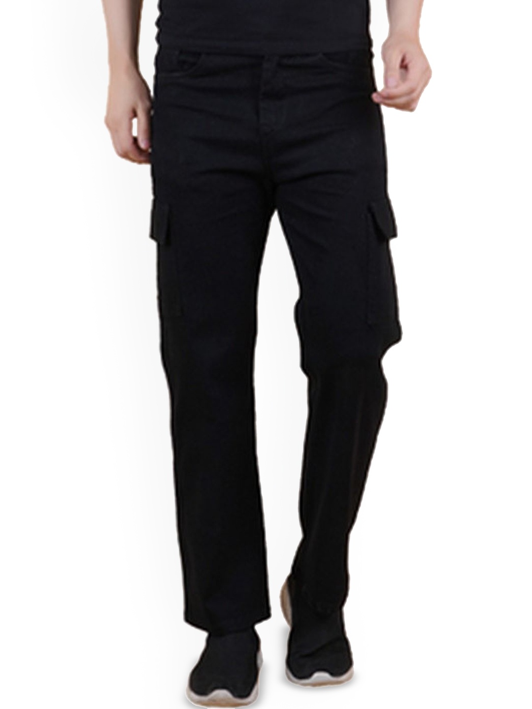 

LINARIA Men Classic Relaxed Fit Cotton Cargo Styles Jeans, Black