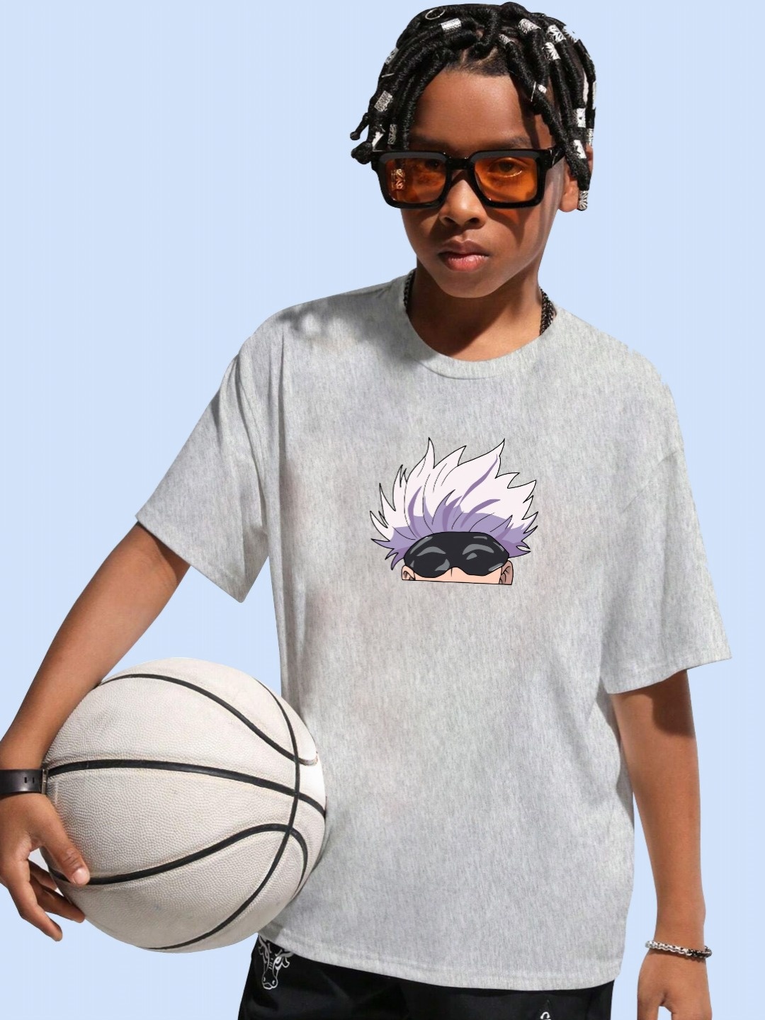 

LOCAVESTIR Boys Printed T-shirt, Grey