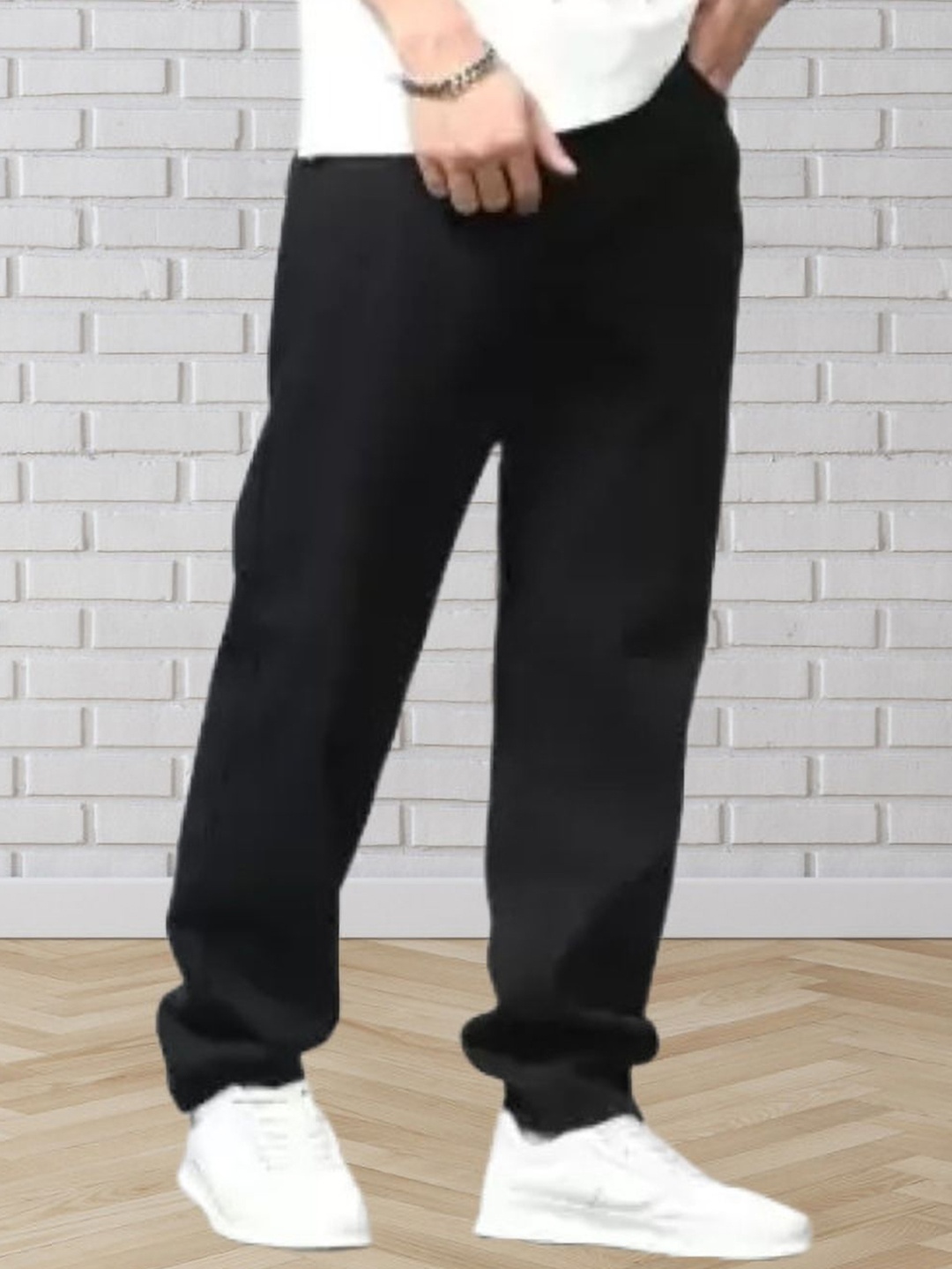 

LINARIA Men Cotton Classic Relaxed Fit Stretchable Jeans, Black