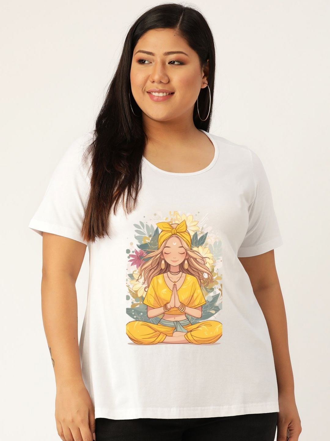 

theRebelinme Women Printed T-shirt, White