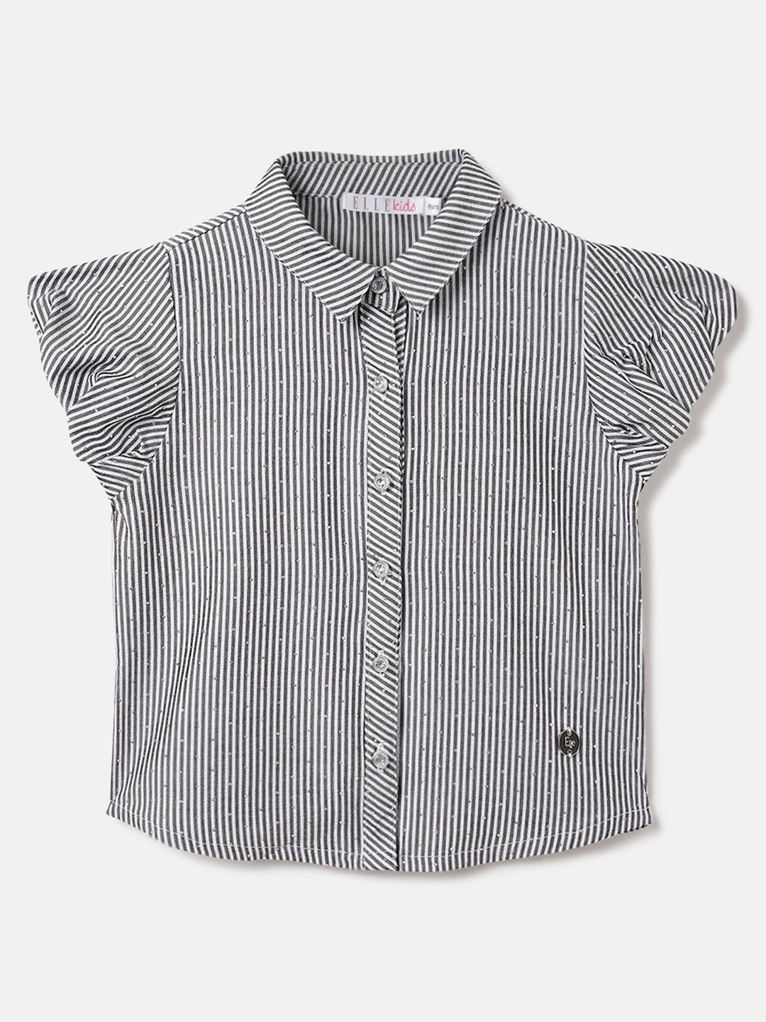 

ELLE Fashion Girls Striped Sequined Shirt Style Top, Black