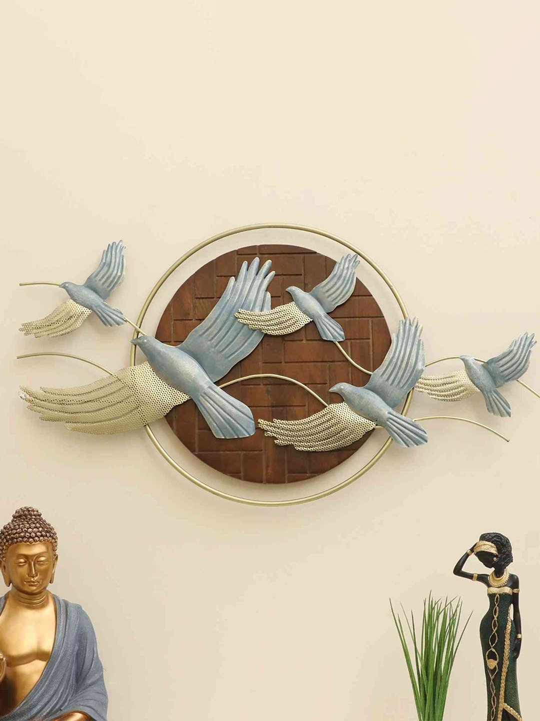 

vedas Mystical India Brown & Grey W-Bailey Flying Bird Wall Decor