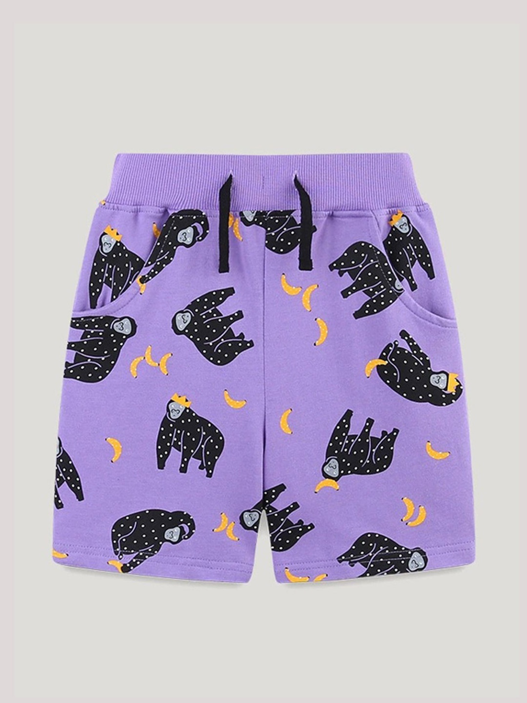 

LULU & SKY Boys Conversational Printed High-Rise Shorts, Purple