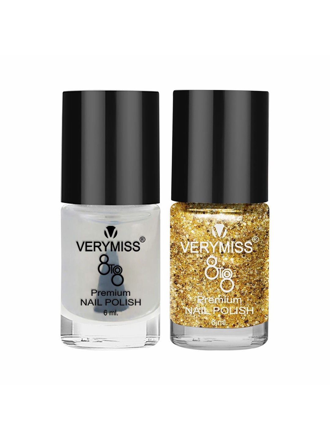 

VERYMISS Set Of 2 8To8 Premium Long Lasting Nail Polish - Shade 221-223, Transparent