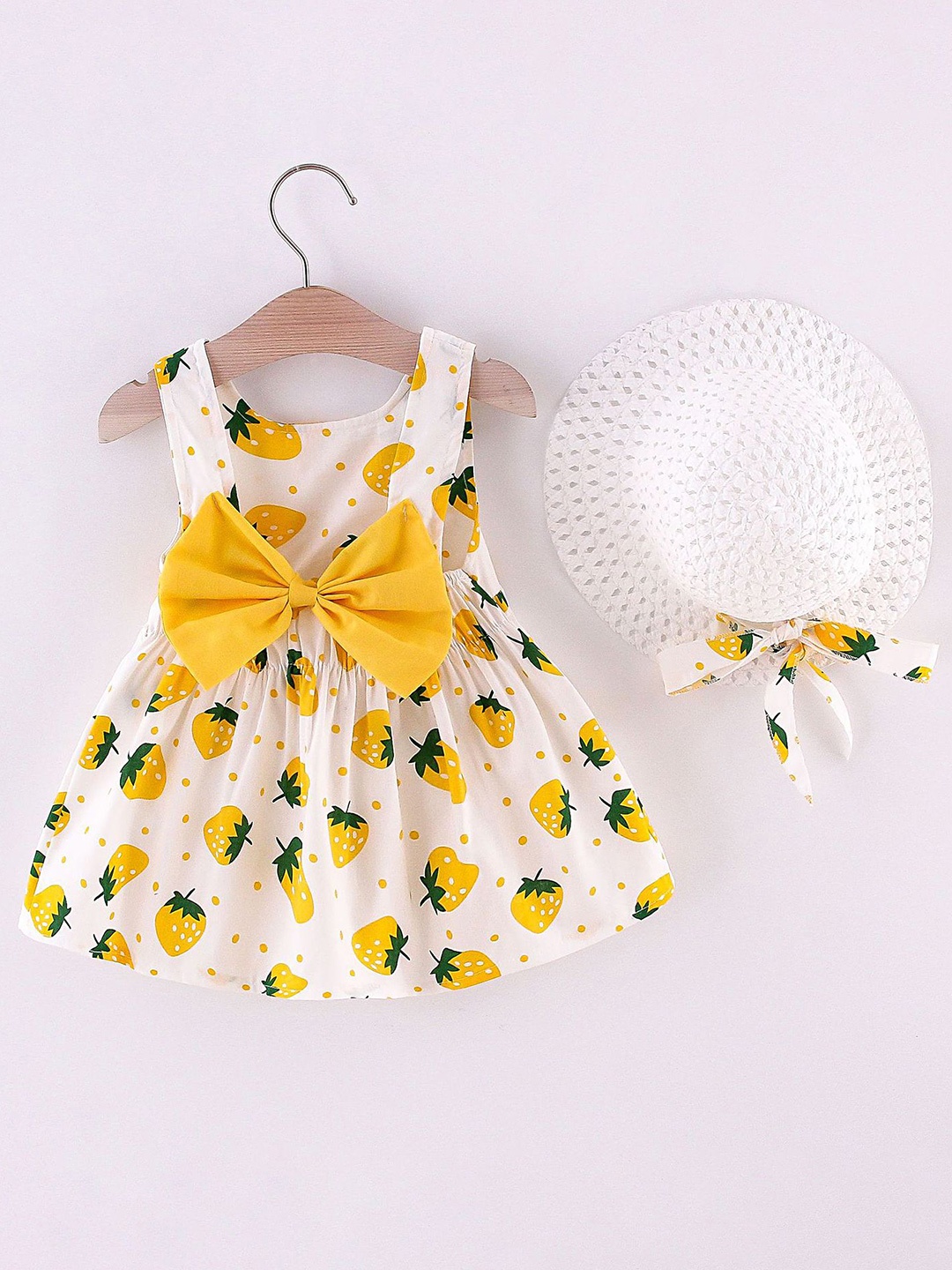 

LULU & SKY Print Fit & Flare Dress, Yellow