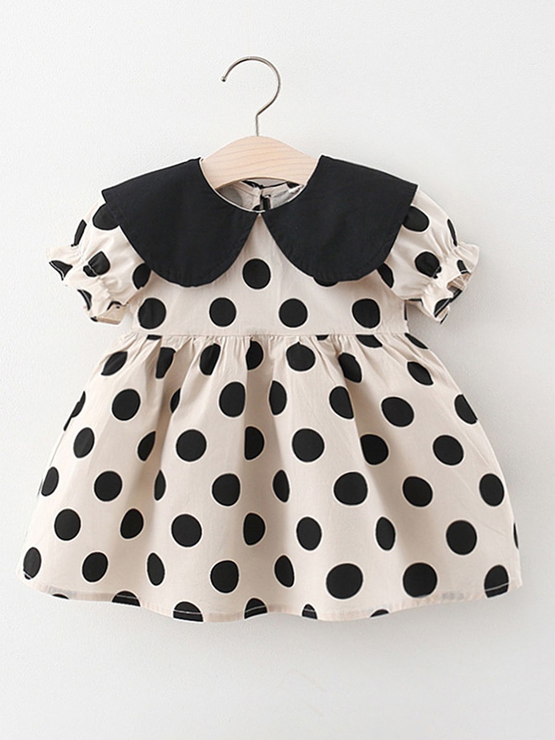 

LULU & SKY Girls Polka Dot Printed Empire Dress, Black