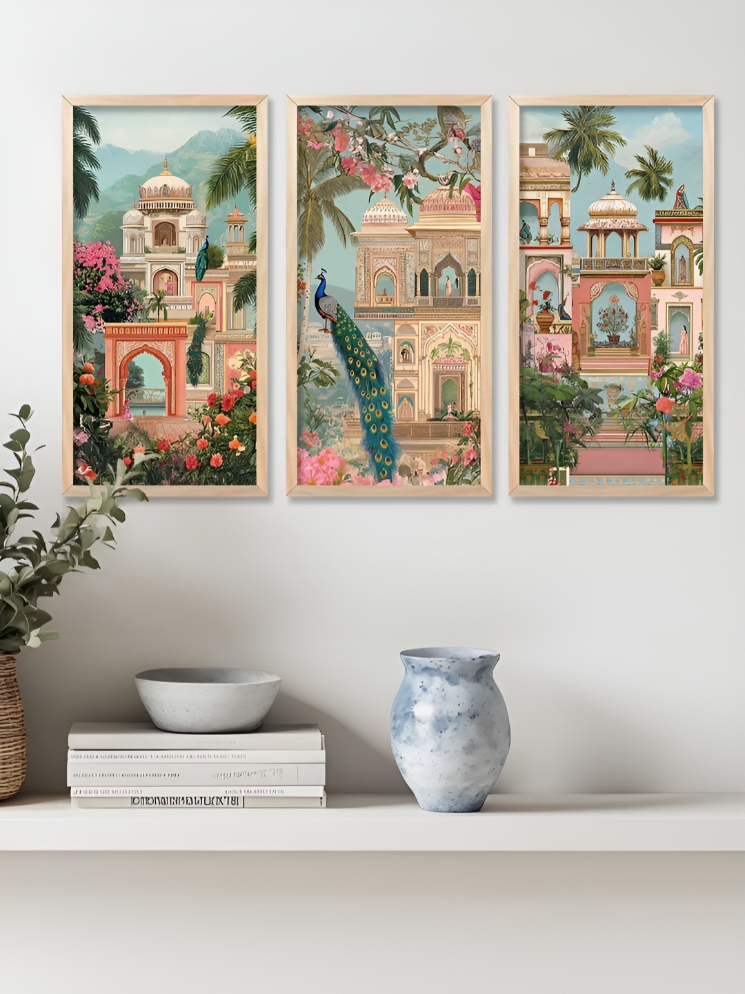 

Kotart Brown & Blue 3 Pieces Wooden Wall Paintings