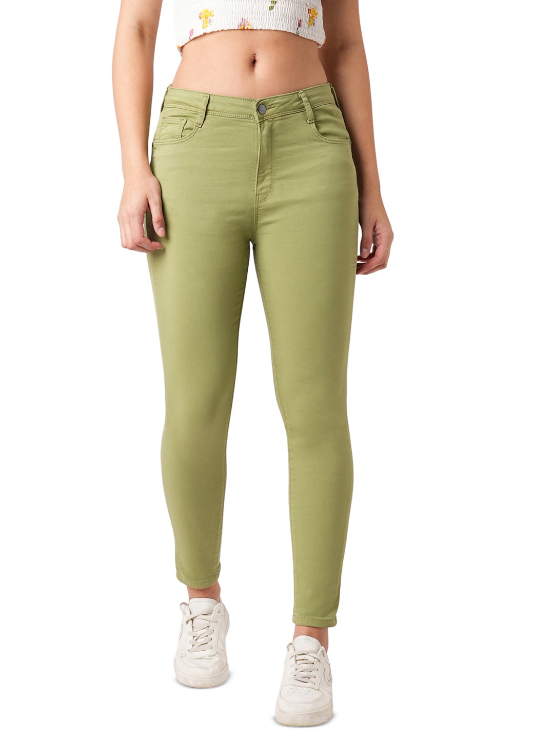 

Kraus Jeans Women Skinny Fit Mid-Rise Colored Jeans, Green