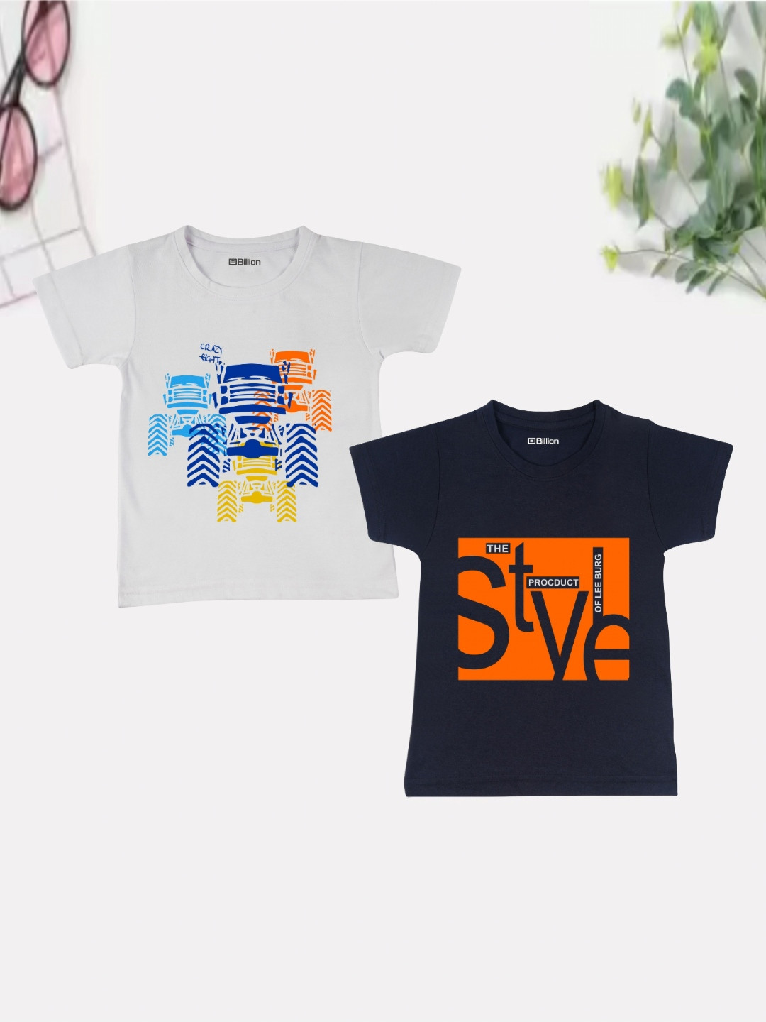 

Billion Boys 2 Printed Bio Finish Applique T-shirt, Multi