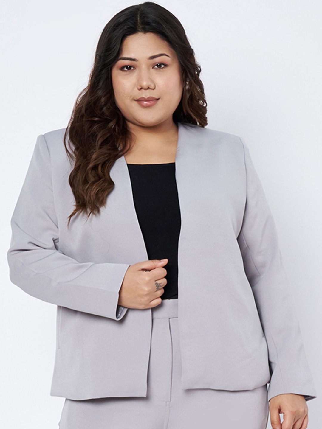 

BRINNS Shawl Collar Neck Single Breasted Blazer, Grey
