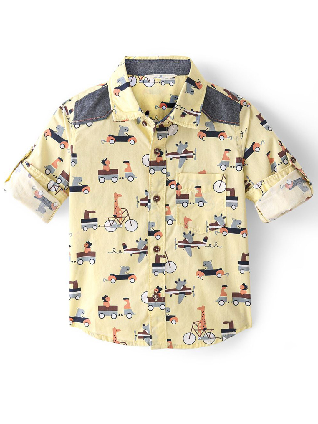 

Infinity Boys Floral Opaque Printed Casual Shirt, Yellow