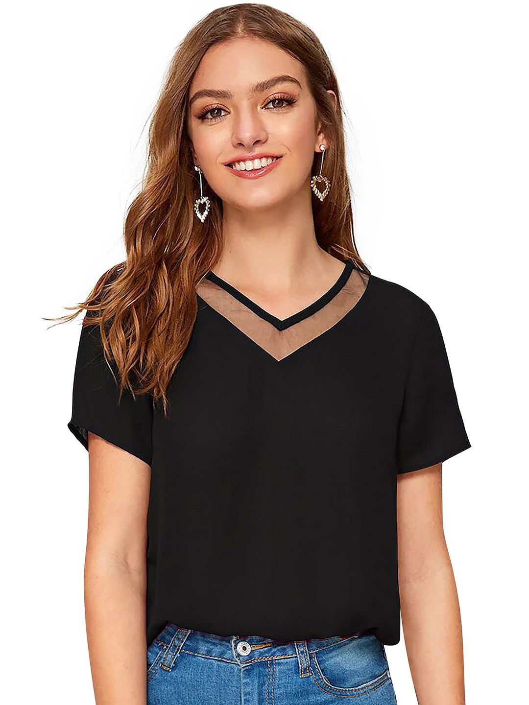 

BAESD V-Neck Regular Top, Black