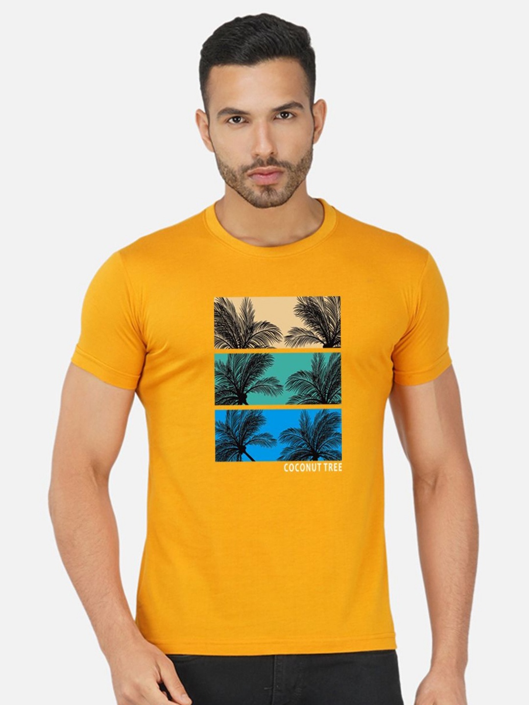 

Moda Rapido Men Printed Bio Finish Pockets T-shirt, Mustard