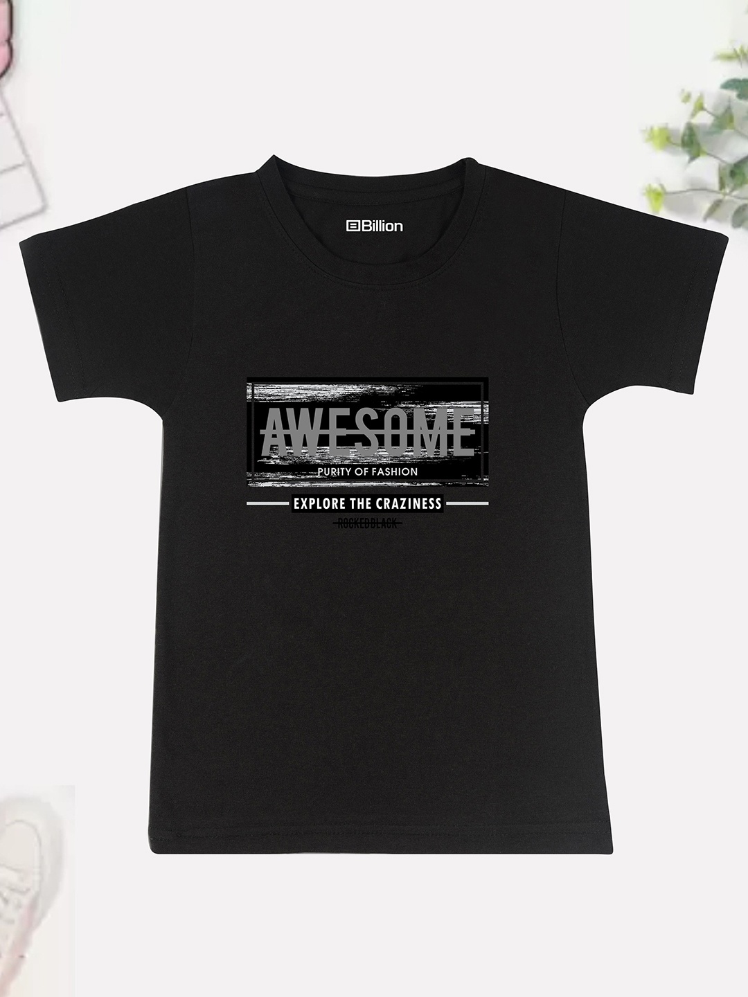 

Billion Boys Printed Bio Finish T-shirt, Black