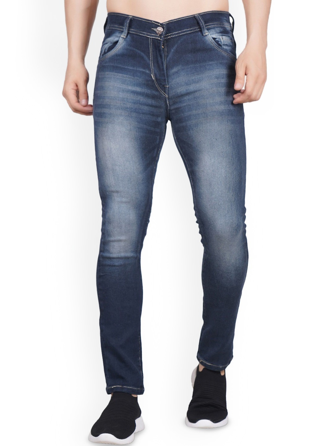 

LINARIA Men Classic Slim Fit Heavy Fade Jeans, Blue