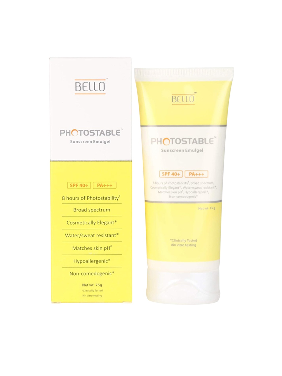 

Photostable Bello Face Sunscreen Emulgel With SPF 55+ - 75 g, White