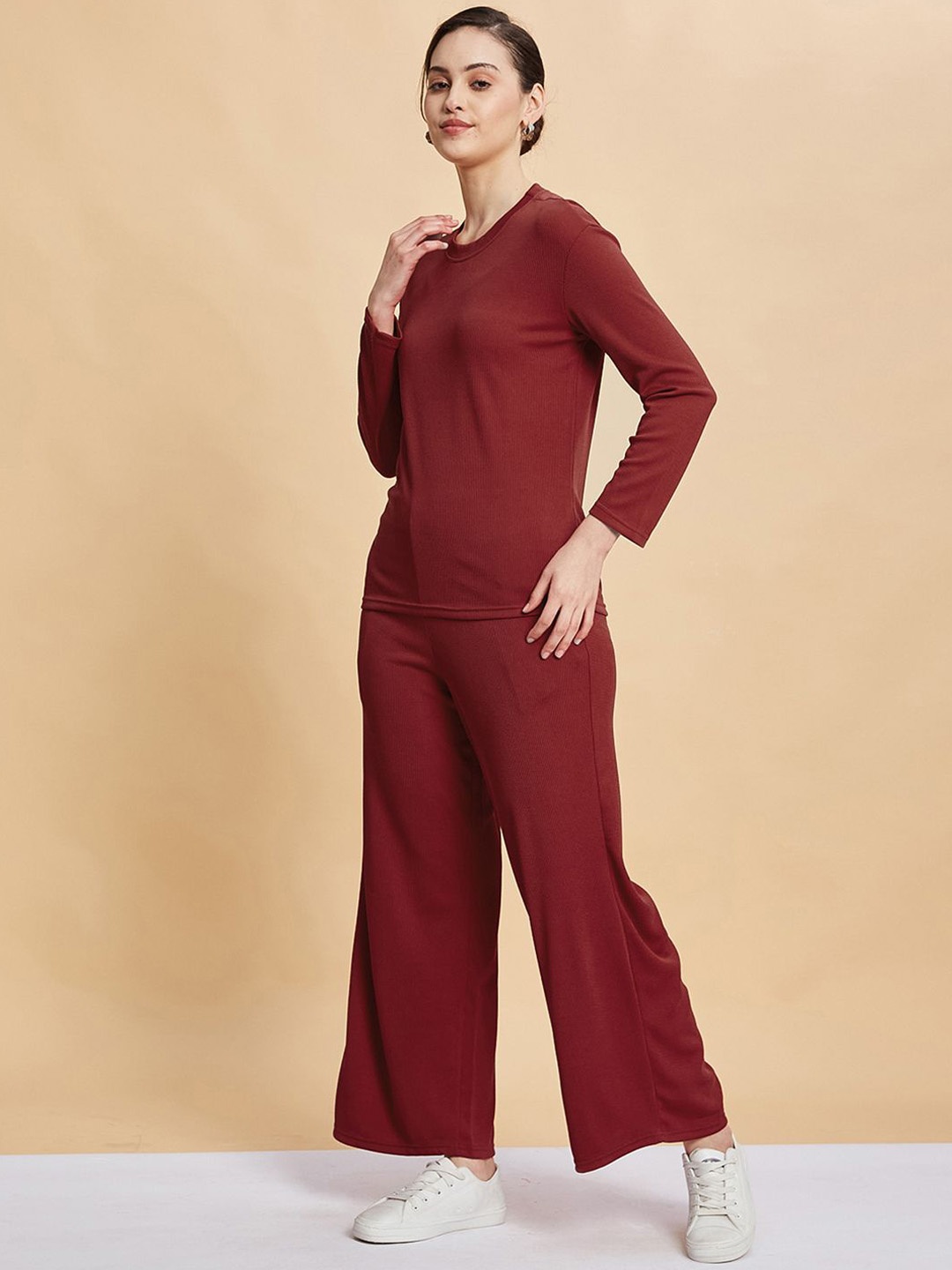 

Selvia Long Sleeves Top With Trouser, Red