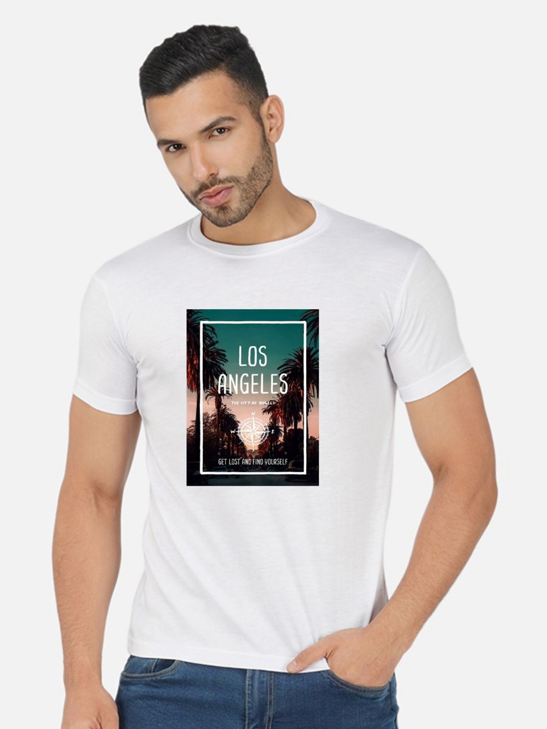 

Moda Rapido Men Printed Bio Finish Pockets T-shirt, White