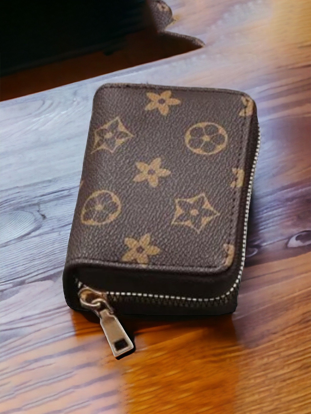 

SZN Women Ethnic Motifs Printed Leather Zip Around Wallet, Brown