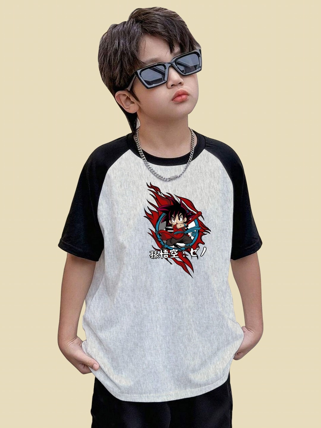 

BAESD Boys Printed T-shirt, Grey