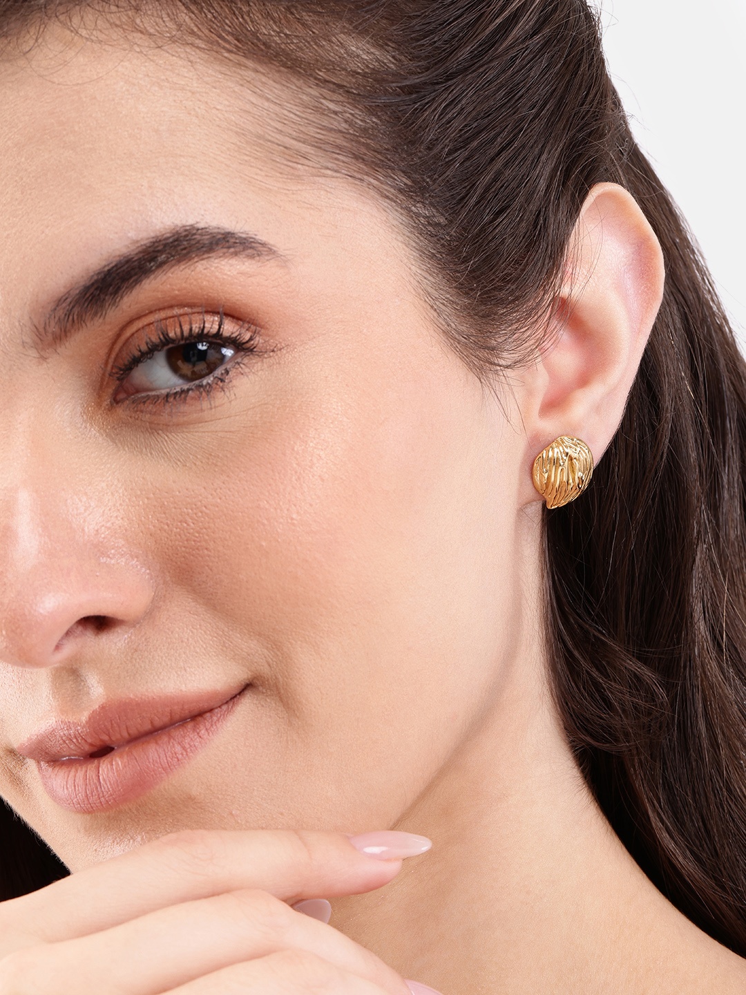 

DressBerry Enamelled Oval Studs, Gold