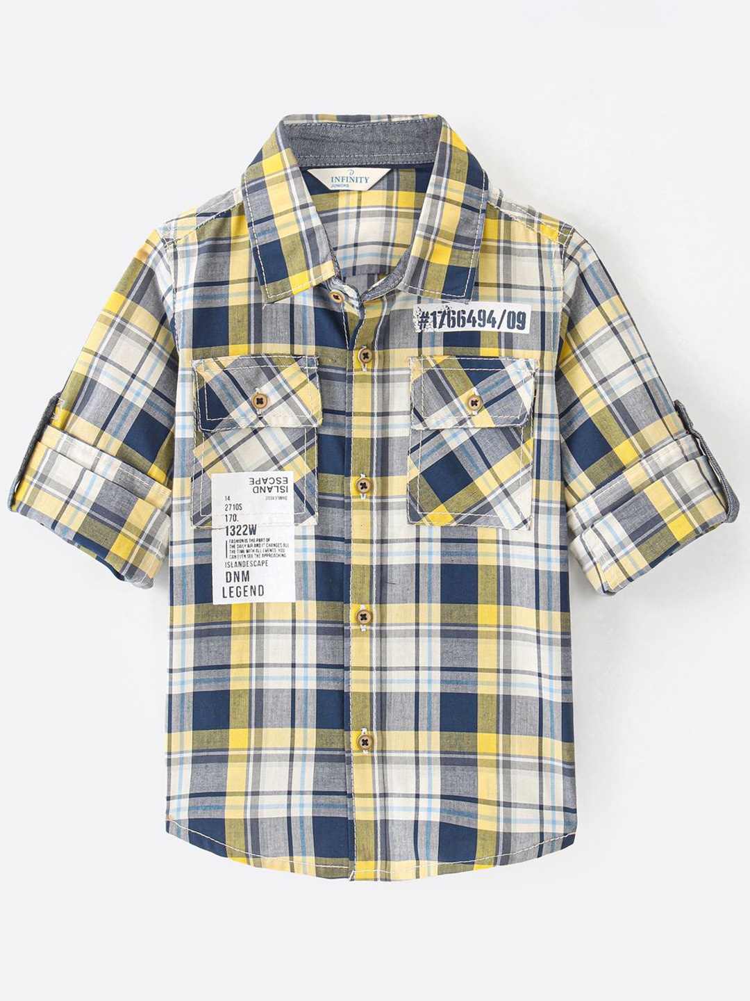 

Infinity Boys Tartan Checks Opaque Checked Casual Shirt, White