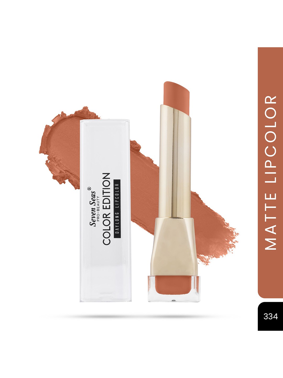 

Seven Seas Color Edition Day Long Waterproof Matte Lip Color 3.5 g - Shade 334, Peach