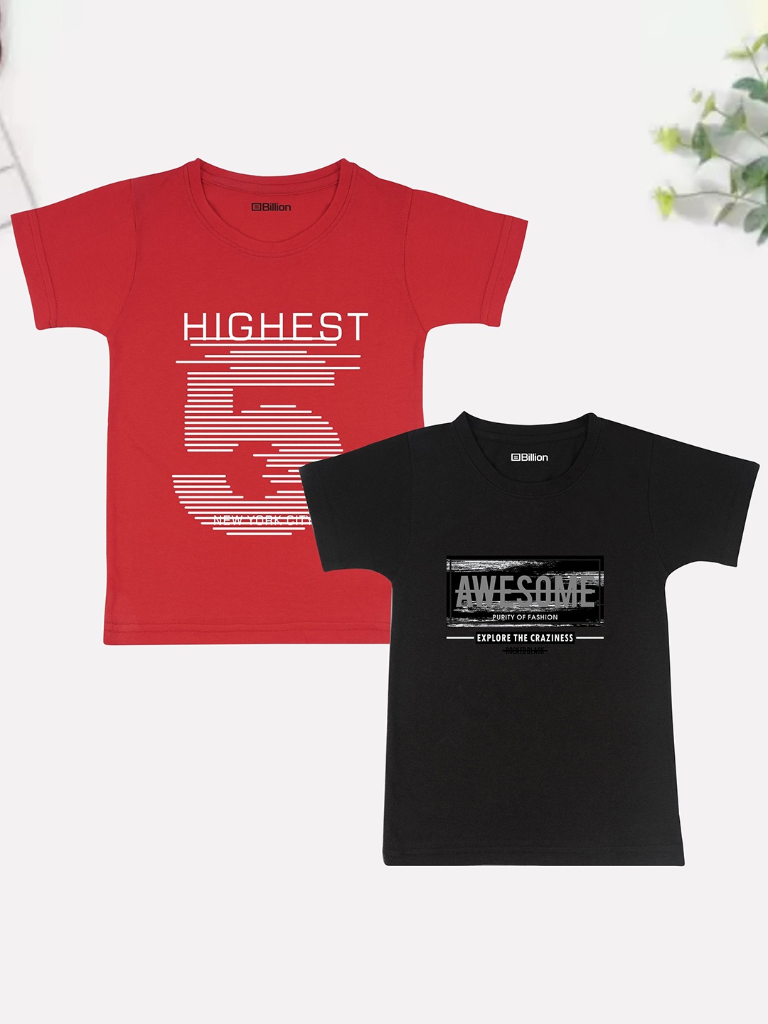 

Billion Boys 2 Printed Bio Finish Applique T-shirt, Multi