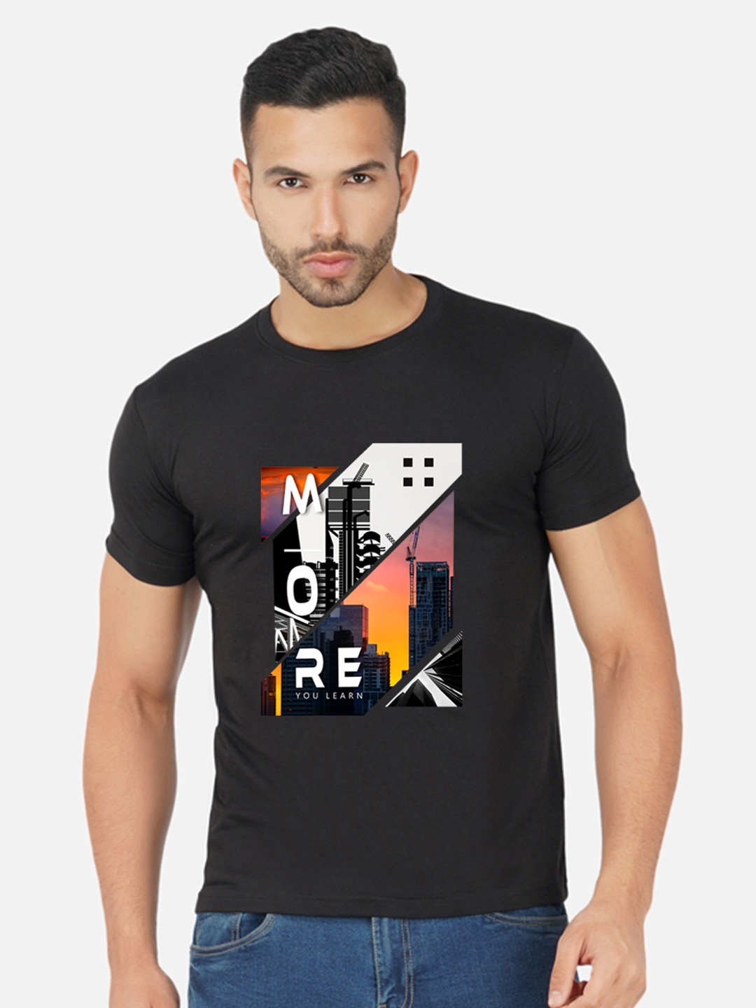 

Moda Rapido Men Printed Bio Finish Pockets T-shirt, Black