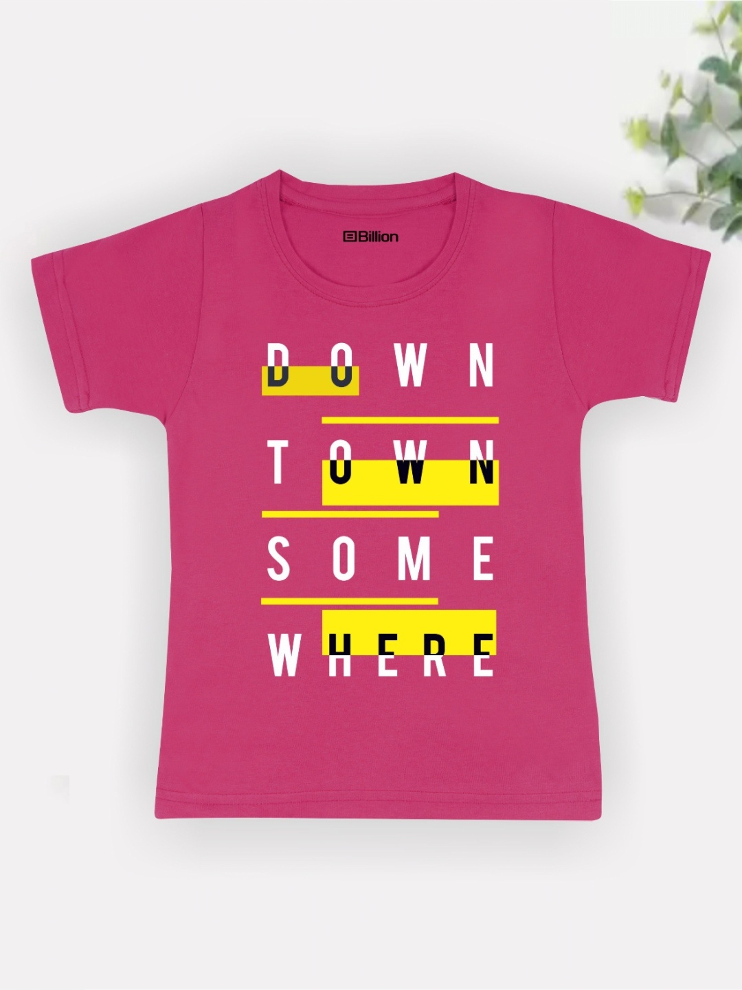 

Billion Boys Printed Bio Finish Applique T-shirt, Pink
