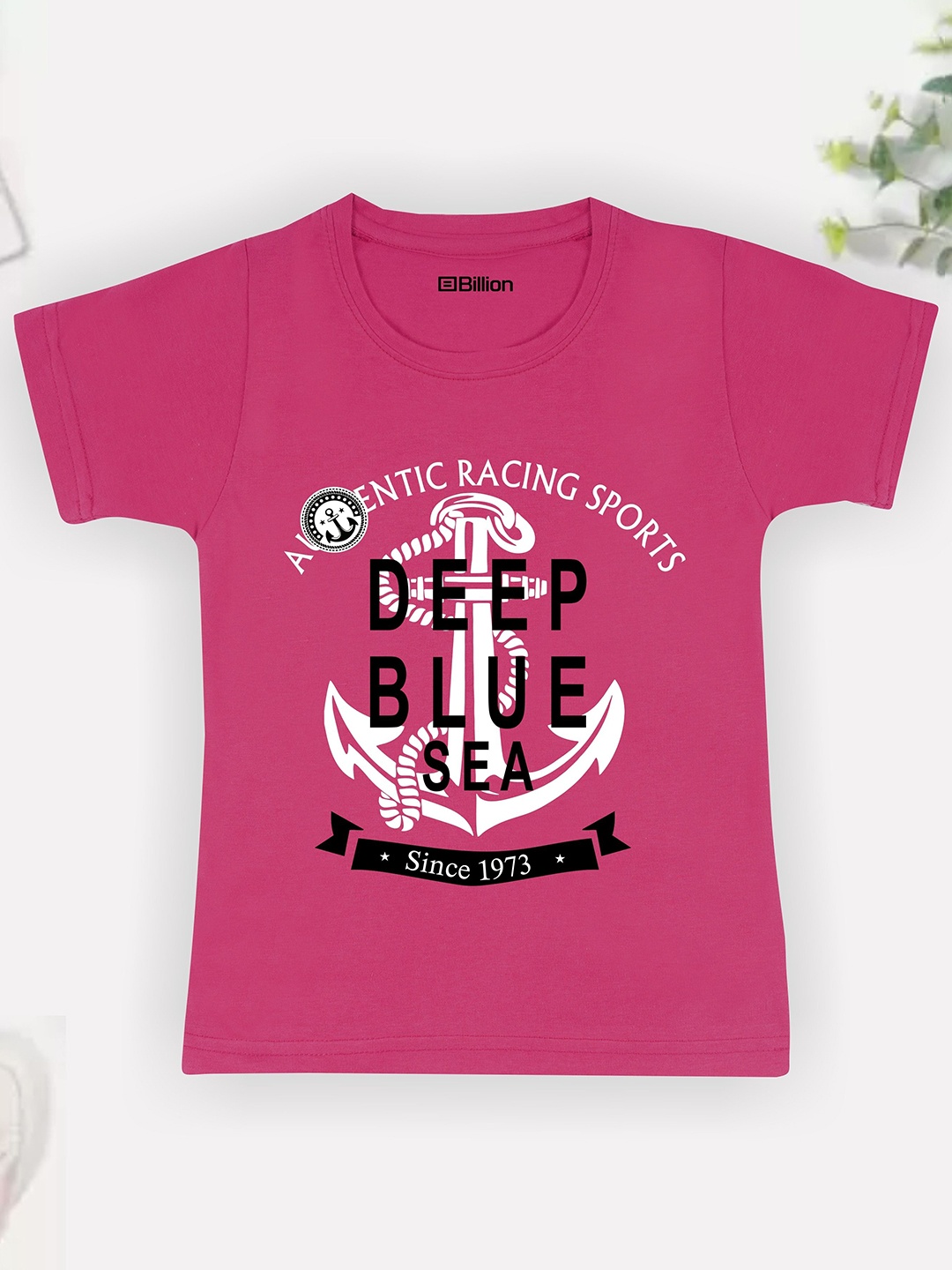 

Billion Boys Printed Bio Finish Applique T-shirt, Pink