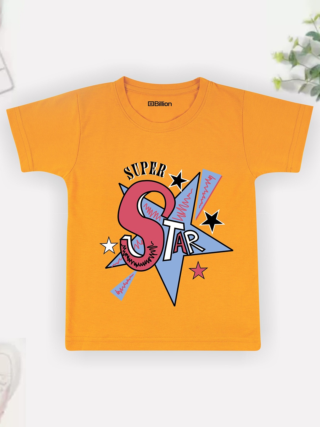 

Billion Boys Printed Bio Finish Applique T-shirt, Mustard