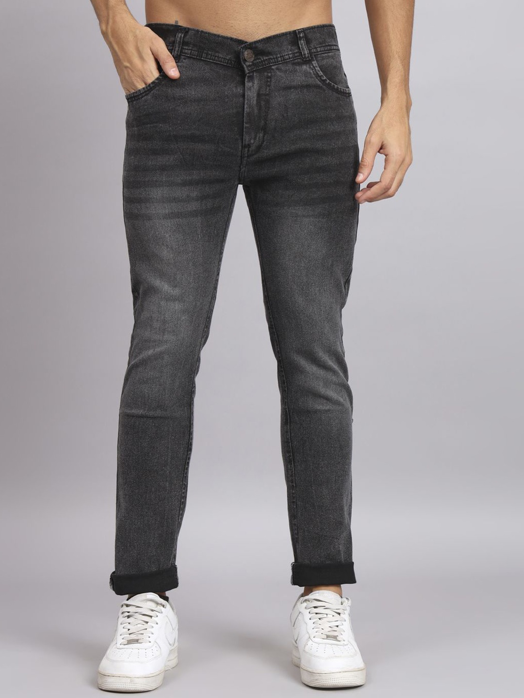 

LINARIA Men Classic Slim Fit Light Fade Jeans, Grey