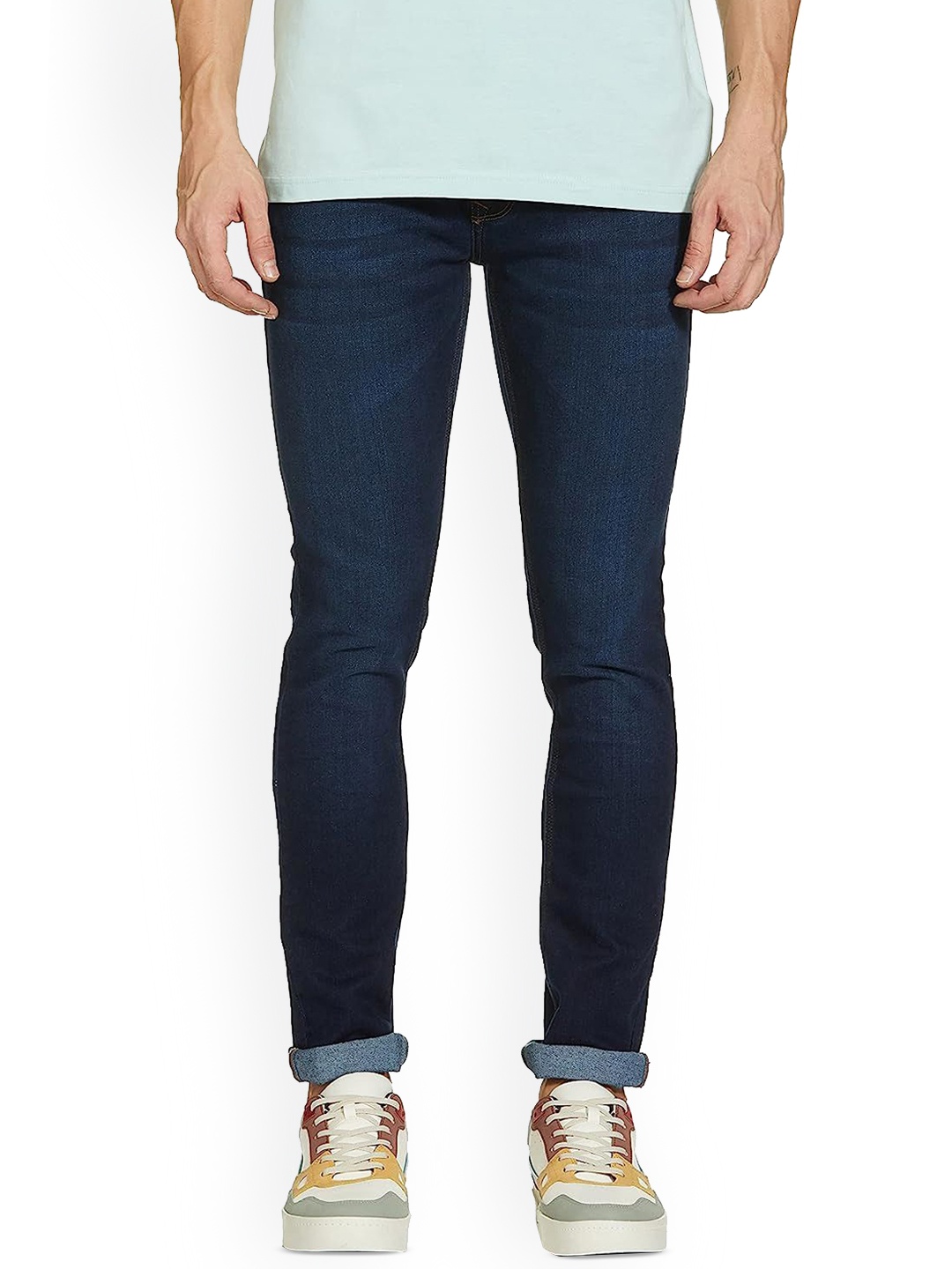 

LINARIA Men Classic Slim Fit Light Fade Cotton Jeans, Blue
