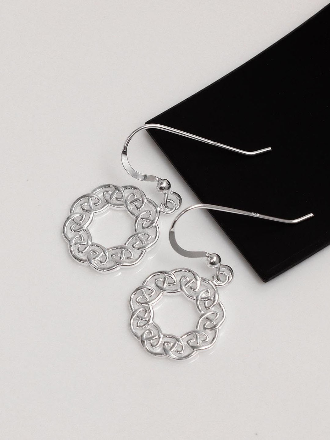 

LeCalla 925 Sterling Silver-Plated Floral Shaped Drop Earrings