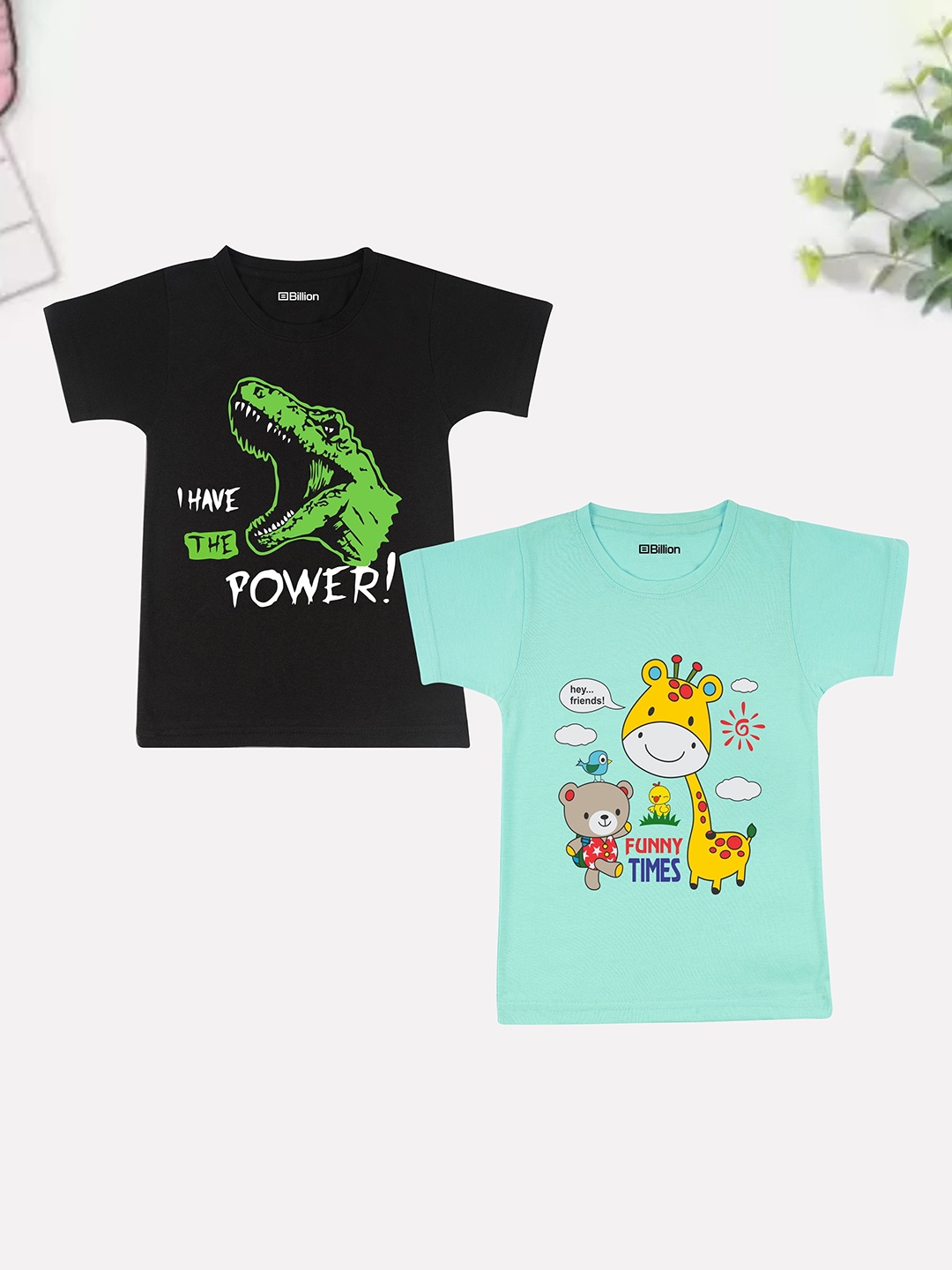 

Billion Boys 2 Printed Bio Finish Applique T-shirt, Multi