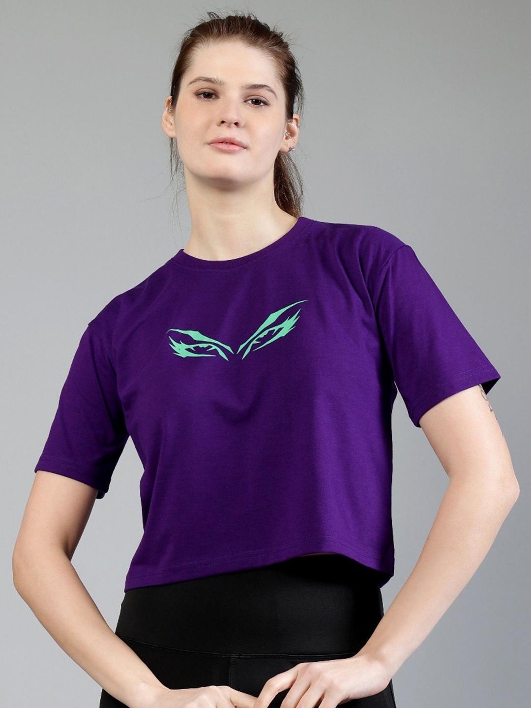 

BAESD Women Printed Bio Finish T-shirt, Purple