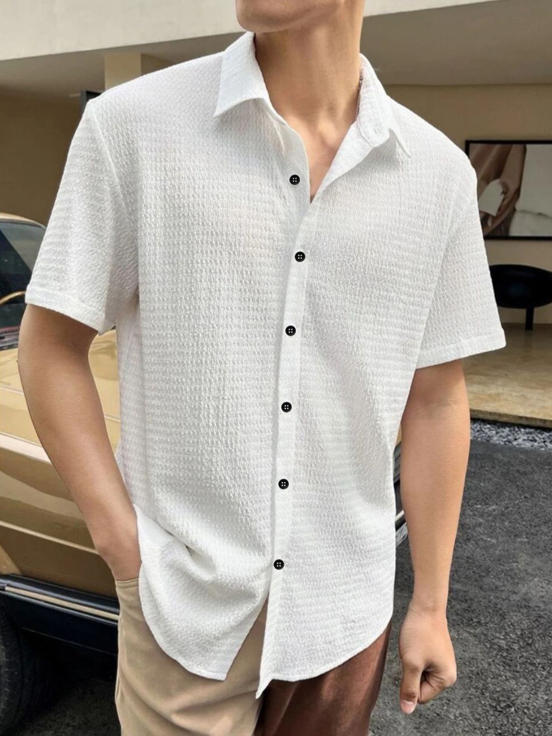 

Metronaut Men Horizontal Stripes Opaque Casual Shirt, White