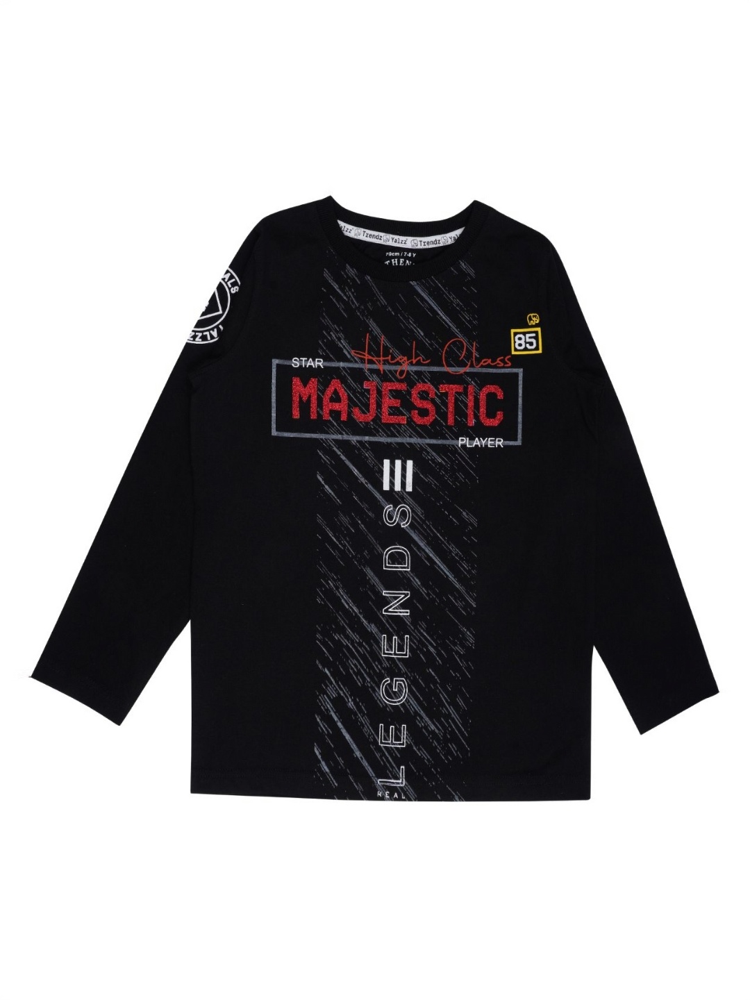 

YALZZ Boys Printed T-shirt, Black