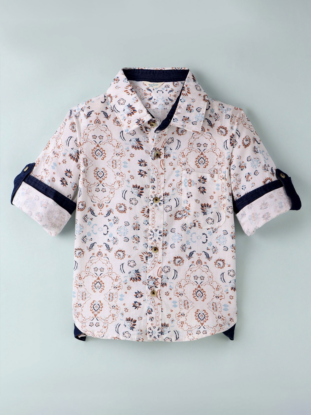 

Infinity Boys Floral Opaque Printed Casual Shirt, White