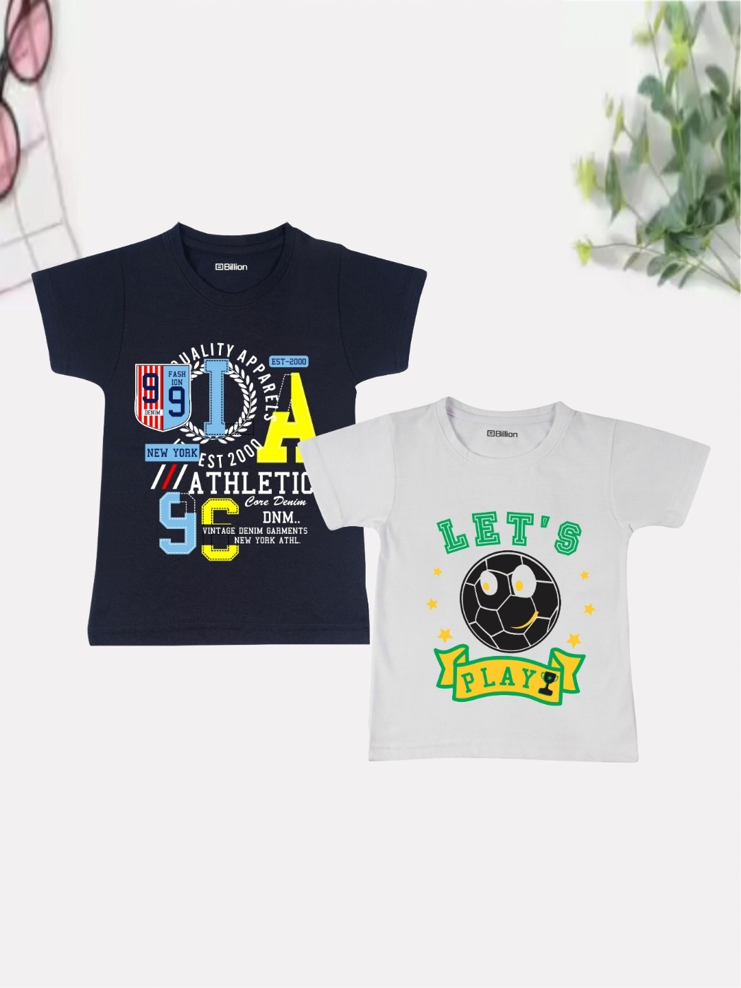 

Billion Boys 2 Printed Bio Finish Applique T-shirt, Multi