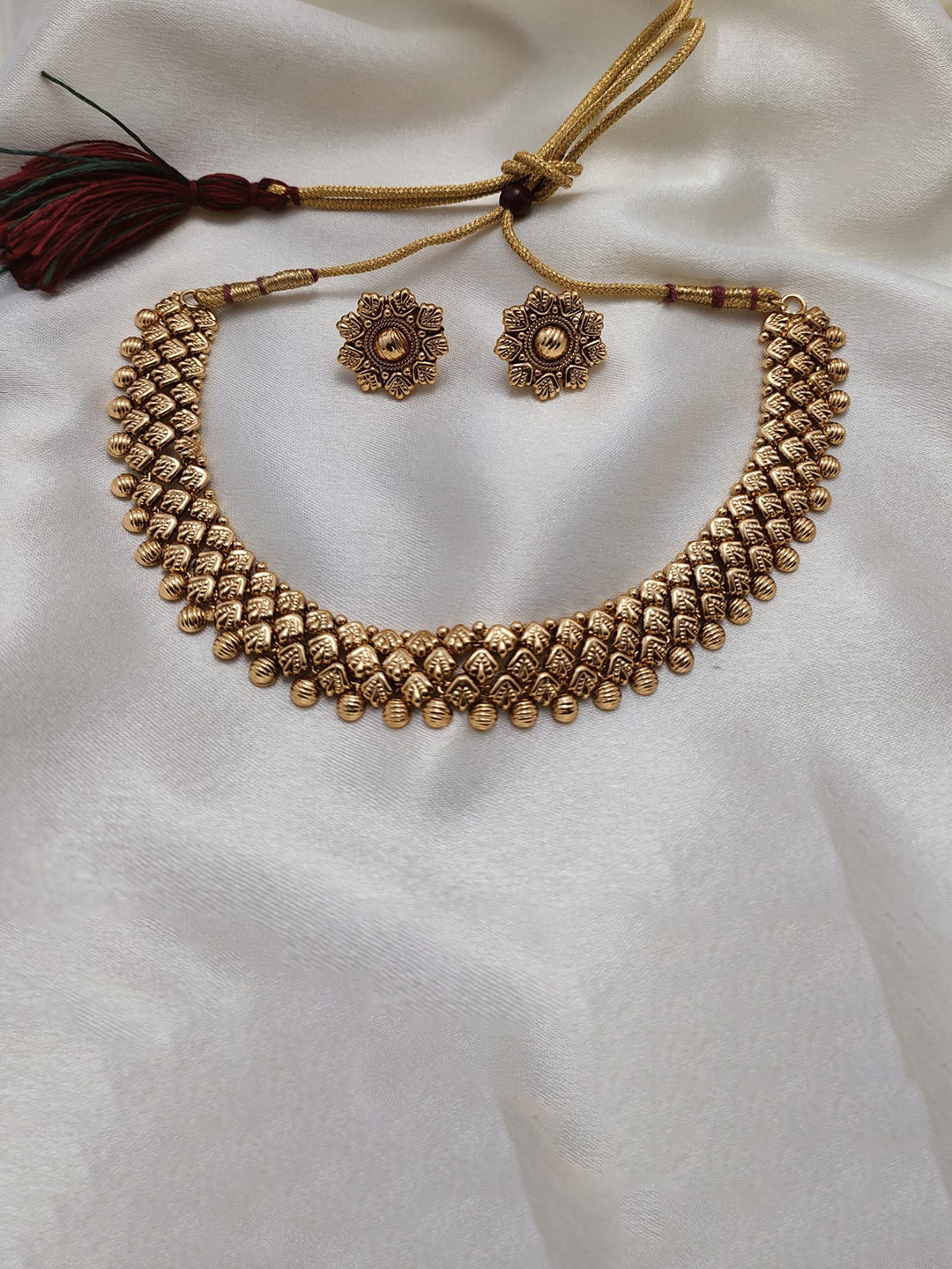 

Anouk Gold-PlatedCubic Zirconia-Studded & Beaded Jewellery Set