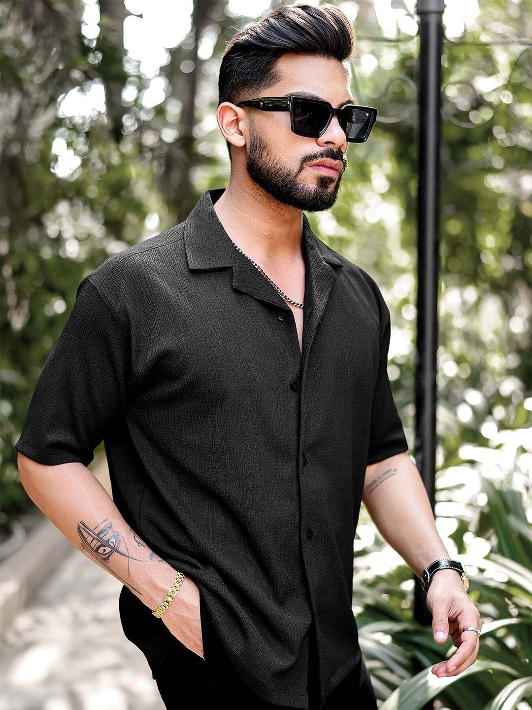 

Metronaut Men Opaque Casual Shirt, Black