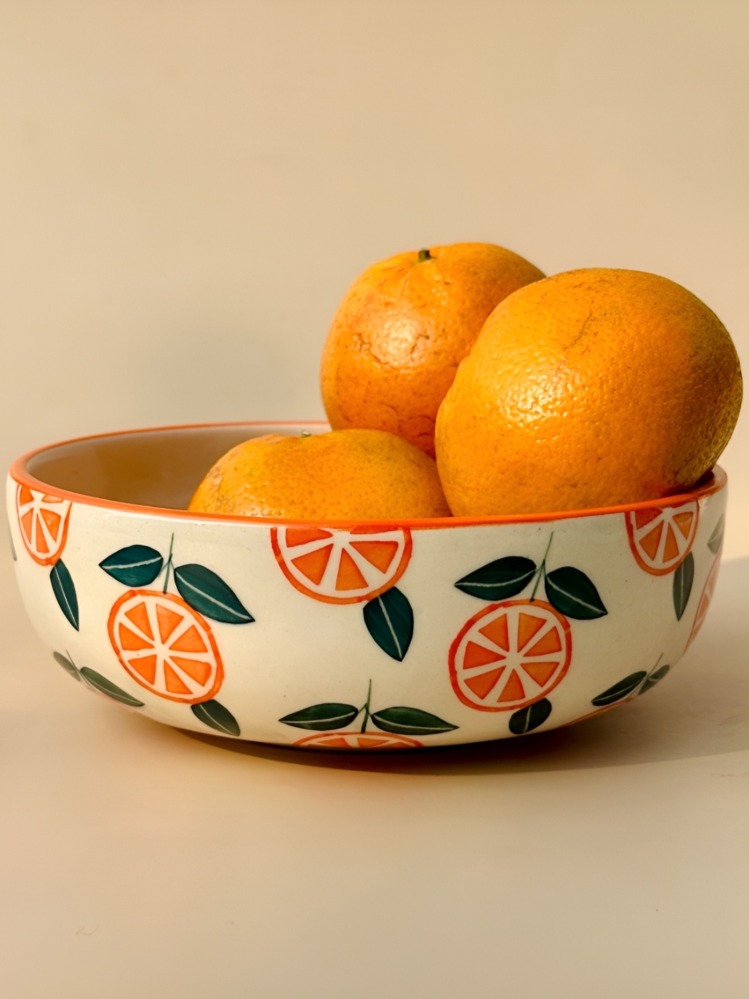 

NURTURE INDIA Narangi Orange-Colored Ceramic Large Bowl