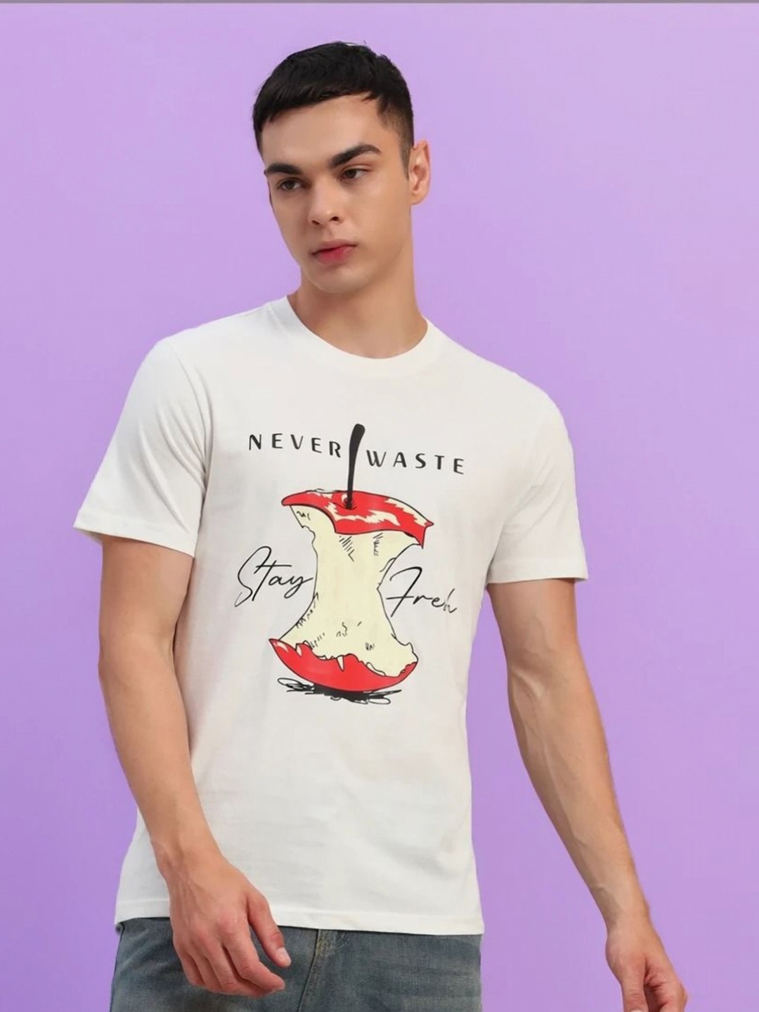 

SWAGNOX Men Printed Pockets T-shirt, White