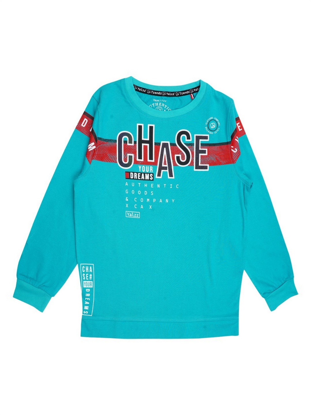 

YALZZ Boys Printed Applique T-shirt, Blue