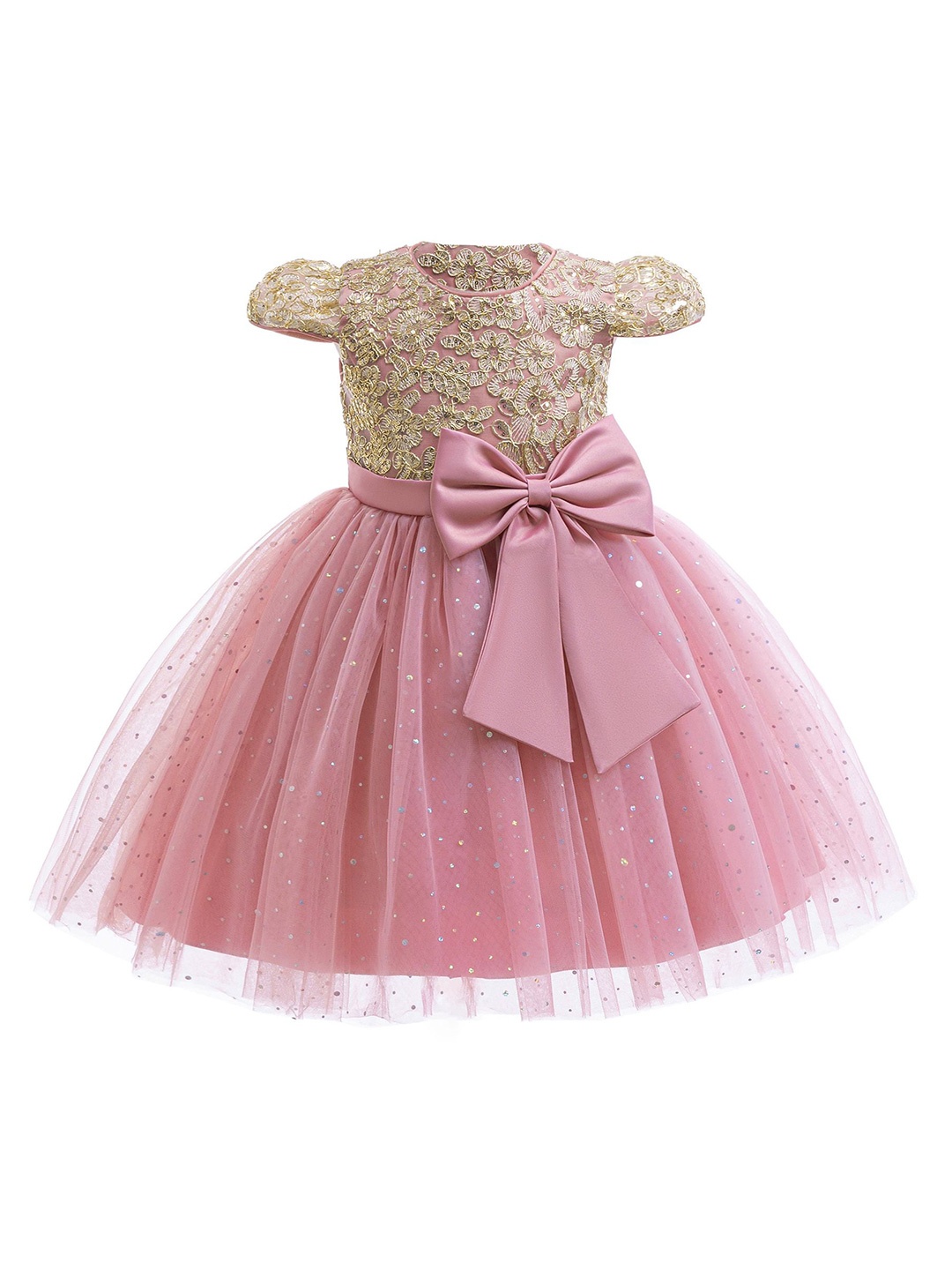 

StyleCast x Revolte Girls Applique Net Balloon Mini Dress, Pink