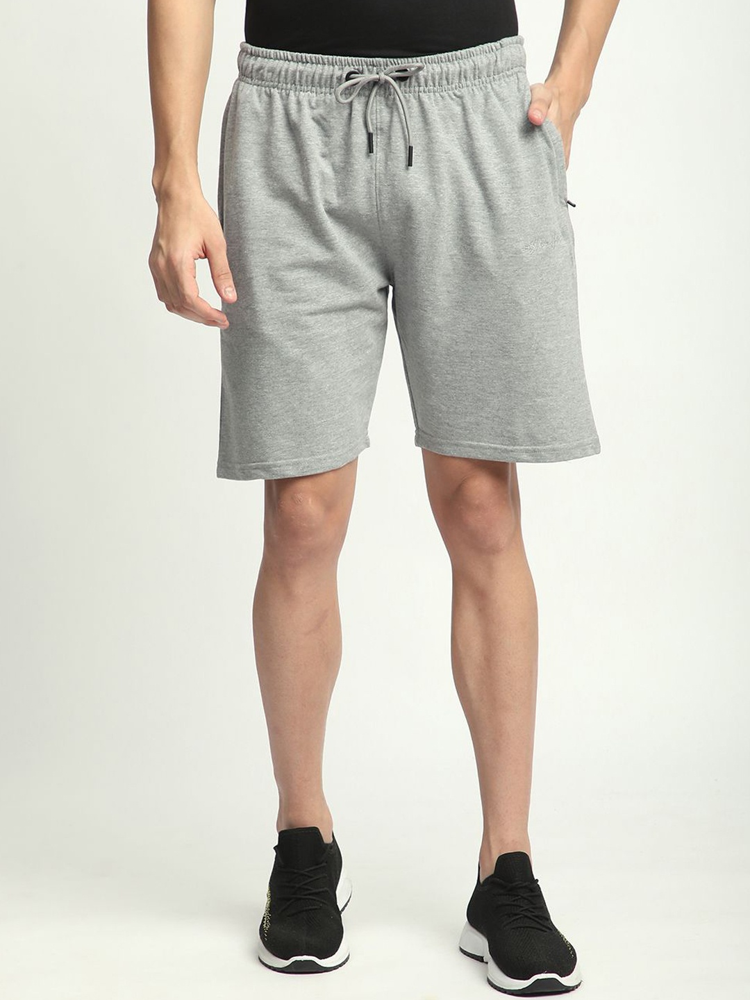

Stitch Hub Men Regular Fit Mid-Rise Shorts, Grey
