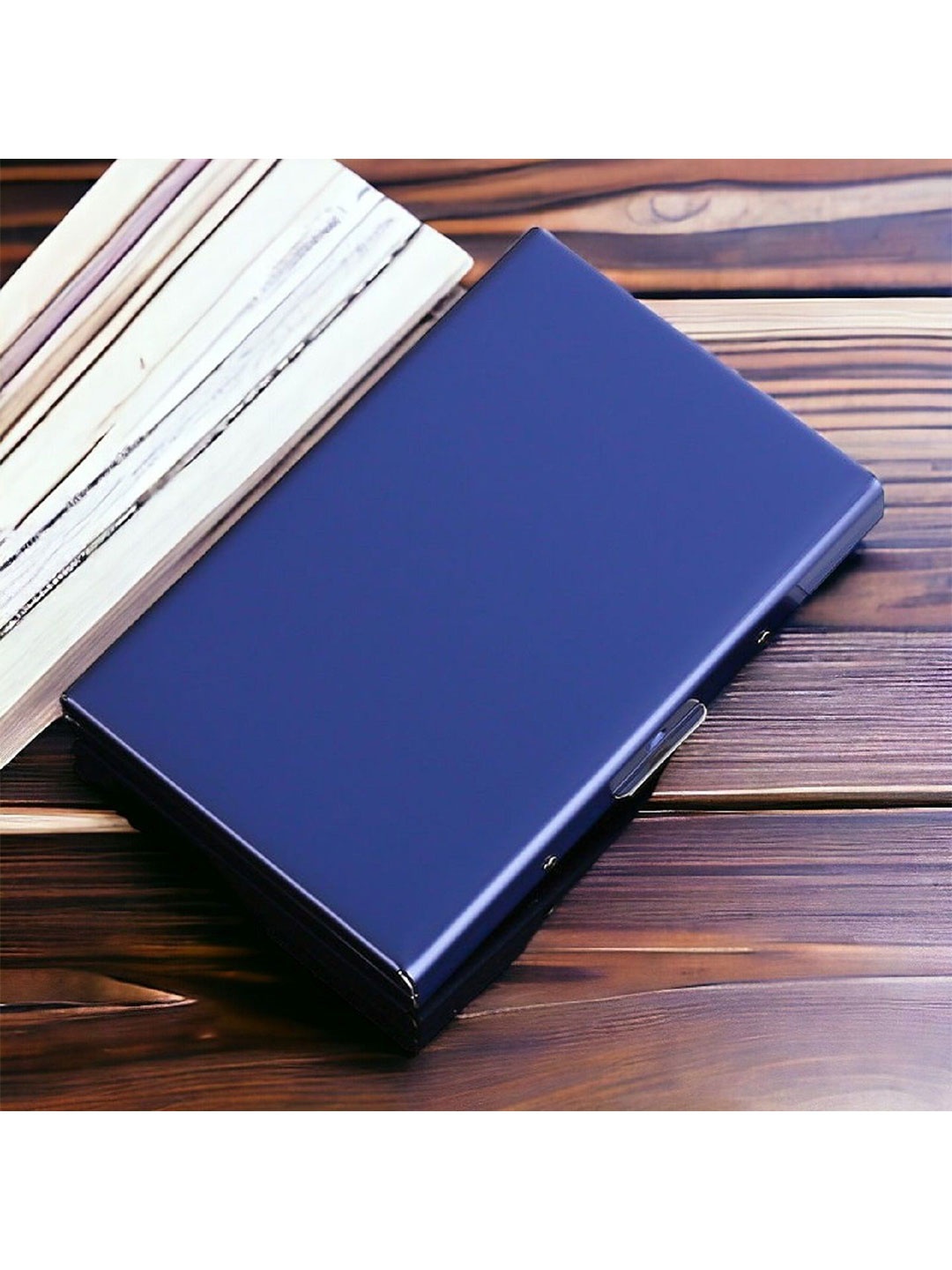 

SZN Women Zip Detail Leather Card Holder, Blue